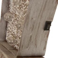 Glitzhome® 7.5" Pre-Lit Marquee Wooden Metal LED Gift Box Stocking Holder, 2ct. 15 Glitzhome® 7.5" Pre-Lit Marquee Wooden Metal LED Gift Box Stocking Holder, 2ct. -Northlight Decor Store D254143S 6