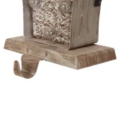 Glitzhome® 7.5" Pre-Lit Marquee Wooden Metal LED Gift Box Stocking Holder, 2ct. 16 Glitzhome® 7.5" Pre-Lit Marquee Wooden Metal LED Gift Box Stocking Holder, 2ct. -Northlight Decor Store D254143S 7