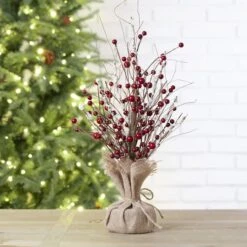 Glitzhome® Christmas Red Berry Table Tree 10 Glitzhome® Christmas Red Berry Table Tree -Northlight Decor Store D254177S 2