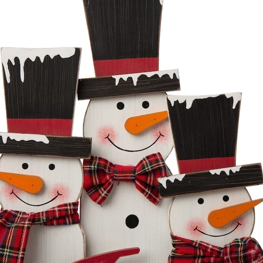 Glitzhome® 18" Wooden Snowman Family Décor Accent 5 Glitzhome® 18" Wooden Snowman Family Décor Accent - Image 5