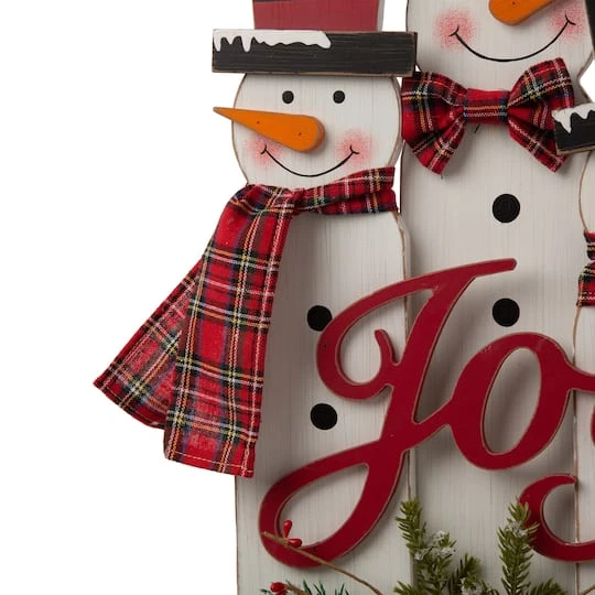 Glitzhome® 18" Wooden Snowman Family Décor Accent 8 Glitzhome® 18" Wooden Snowman Family Décor Accent - Image 8