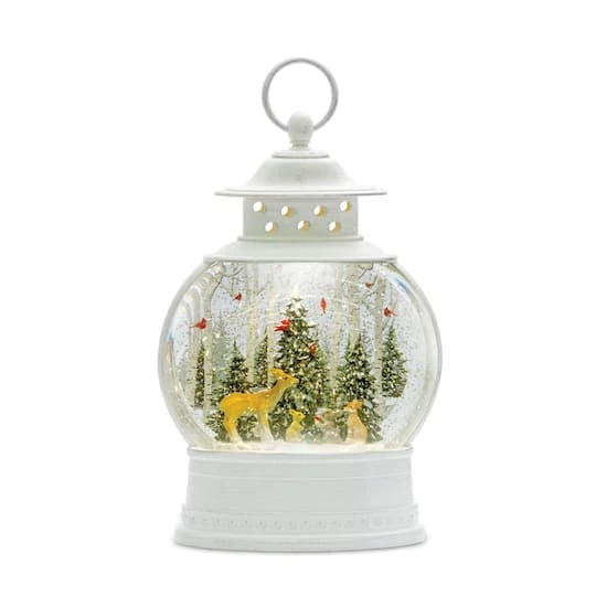 Melrose 11.5" LED Winter Scene With Deer Snow Globe Lantern 1 Melrose 11.5" LED Winter Scene With Deer Snow Globe Lantern
