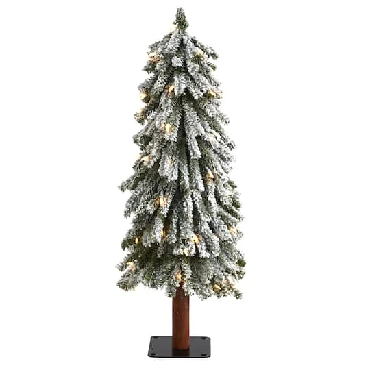 3ft. Pre-Lit Flocked Grand Alpine Artificial Christmas Tree, Clear LED Lights 2 3ft. Pre-Lit Flocked Grand Alpine Artificial Christmas Tree, Clear LED Lights - Image 2