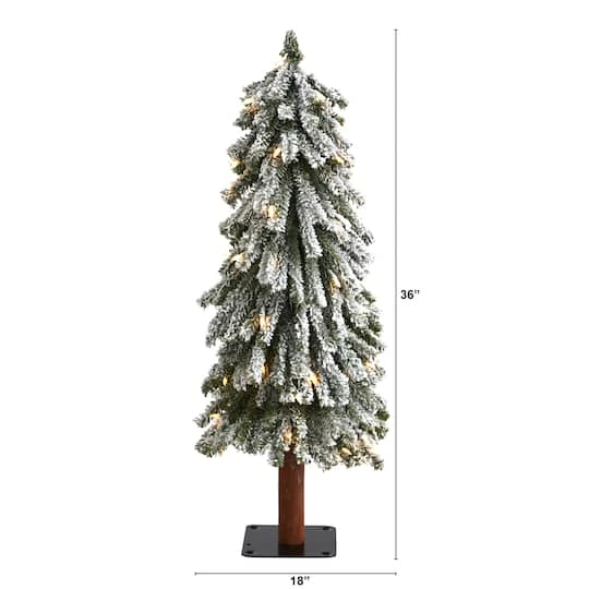 3ft. Pre-Lit Flocked Grand Alpine Artificial Christmas Tree, Clear LED Lights 3 3ft. Pre-Lit Flocked Grand Alpine Artificial Christmas Tree, Clear LED Lights - Image 3