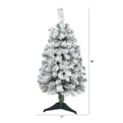 3ft. Unlit Flocked Rock Springs Spruce Artificial Christmas Tree -Northlight Decor Store D256020S 2