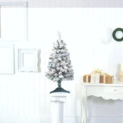 3ft. Unlit Flocked Rock Springs Spruce Artificial Christmas Tree -Northlight Decor Store D256020S 5