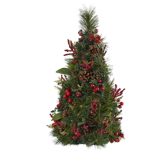 2ft. Pre-Lit Mixed Berry & Pine Cone Artificial Christmas Tree With Clear LED Lights 2 2ft. Pre-Lit Mixed Berry & Pine Cone Artificial Christmas Tree With Clear LED Lights - Image 2