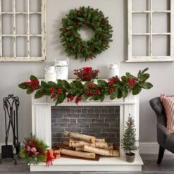 6.5" Red Holly Berry Candelabrum 11 6.5" Red Holly Berry Candelabrum -Northlight Decor Store D292875S 15