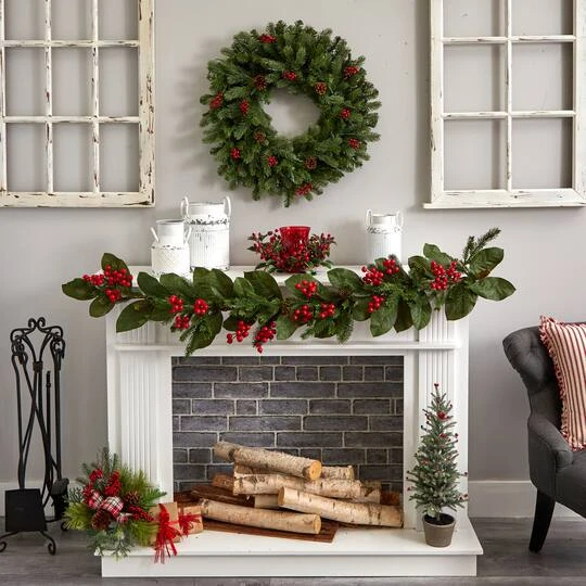 6.5" Red Holly Berry Candelabrum 6 6.5" Red Holly Berry Candelabrum - Image 6