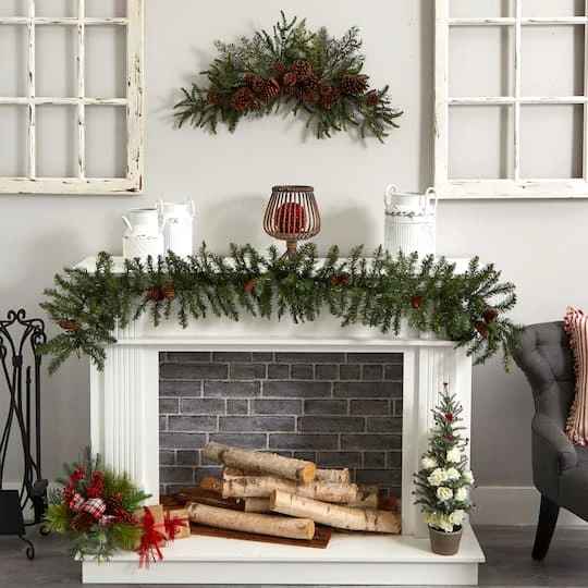 30" Green Pine & Pinecone Swag 3 30" Green Pine & Pinecone Swag - Image 3