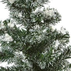 2 Pack 18" Unlit Snowy Mini Pine Artificial Christmas Trees With Tin Planters -Northlight Decor Store D292902S 13