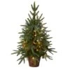 2.5ft. Pre-Lit Christmas Tree With Planter, Clear Lights