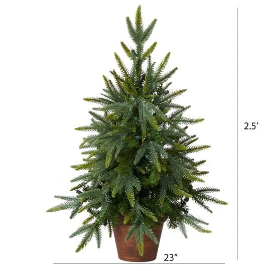 2.5ft. Pre-Lit Christmas Tree With Planter, Clear Lights 4 2.5ft. Pre-Lit Christmas Tree With Planter, Clear Lights - Image 4