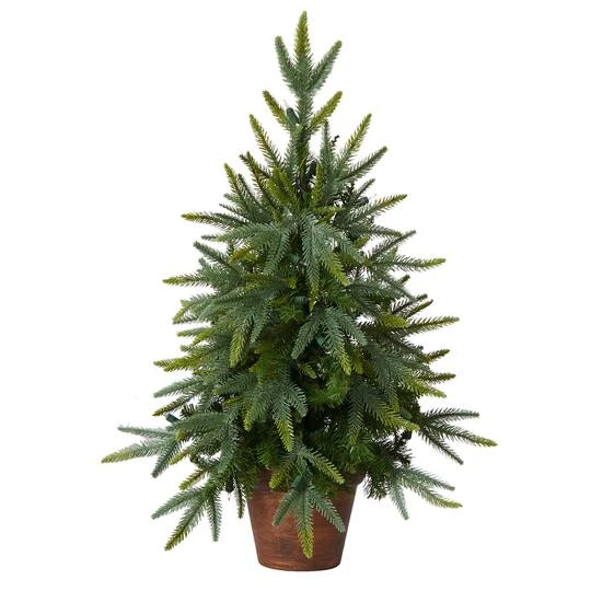 2.5ft. Pre-Lit Christmas Tree With Planter, Clear Lights 5 2.5ft. Pre-Lit Christmas Tree With Planter, Clear Lights - Image 5