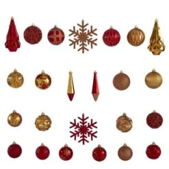 52ct. 6" Red & Gold Shatterproof Ornament Set -Northlight Decor Store D322171S 3