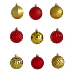 101ct. 2" Red & Gold Shatterproof Ball Ornaments -Northlight Decor Store D322174S 3