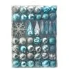 52ct. 6" Blue & Silver Shatterproof Ornament Set