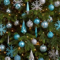 52ct. 6" Blue & Silver Shatterproof Ornament Set 11 52ct. 6" Blue & Silver Shatterproof Ornament Set -Northlight Decor Store D322175S 6