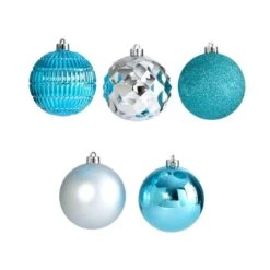 40ct. 3" Blue & Silver Shatterproof Ball Ornaments -Northlight Decor Store D322176S 3