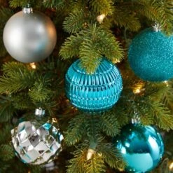40ct. 3" Blue & Silver Shatterproof Ball Ornaments -Northlight Decor Store D322176S 4
