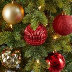 40ct. 3" Red & Gold Shatterproof Ball Ornaments -Northlight Decor Store D322177S 4