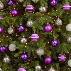 64ct. 3" Purple & Silver Shatterproof Ball Ornaments 10 64ct. 3" Purple & Silver Shatterproof Ball Ornaments -Northlight Decor Store D322179S 4