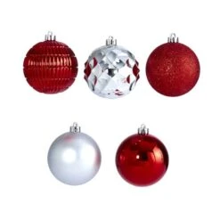 40ct. 3" Red & Silver Shatterproof Ball Ornaments 9 40ct. 3" Red & Silver Shatterproof Ball Ornaments -Northlight Decor Store D322180S 3