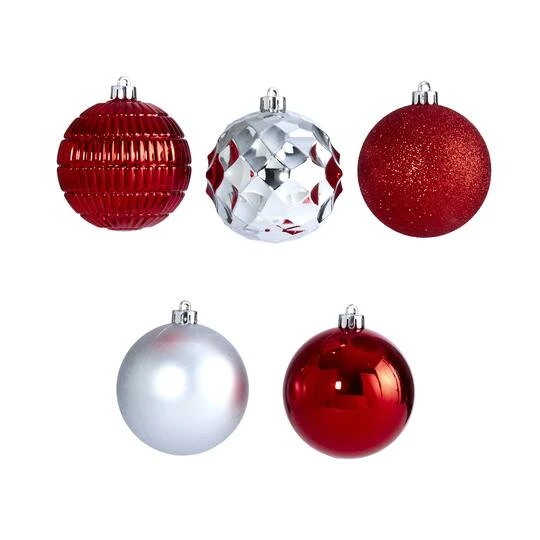 40ct. 3" Red & Silver Shatterproof Ball Ornaments 4 40ct. 3" Red & Silver Shatterproof Ball Ornaments - Image 4