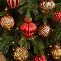 12ct. 4" Red & Gold Shatterproof Luxe Ornament Set -Northlight Decor Store D322186S 5