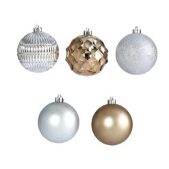 40ct. 3" Gold & Silver Shatterproof Ball Ornaments -Northlight Decor Store D322193S 3