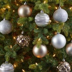 40ct. 3" Gold & Silver Shatterproof Ball Ornaments -Northlight Decor Store D322193S 5