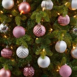 101ct. 2" Pink & Silver Shatterproof Ball Ornaments -Northlight Decor Store D322197S 4
