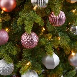 101ct. 2" Pink & Silver Shatterproof Ball Ornaments -Northlight Decor Store D322197S 5