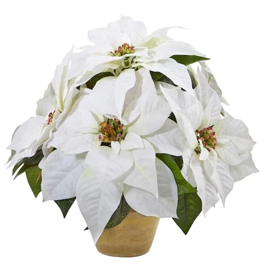 13" Poinsettia Arrangement In Ceramic Vase 1 13" Poinsettia Arrangement In Ceramic Vase