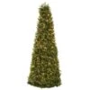 3t. Pre-Lit Boxwood Cone Artificial Christmas Tree, Clear Lights