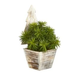 15" Unlit Succulent Artificial Plant In Christmas Tree Planter -Northlight Decor Store D322510S 3