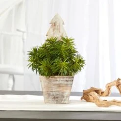 15" Unlit Succulent Artificial Plant In Christmas Tree Planter -Northlight Decor Store D322510S 4