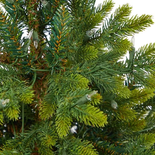 3.5ft. Pre-Lit North Carolina Fir Artificial Christmas Tree In Gray Planter With Stand, Clear Lights 6 3.5ft. Pre-Lit North Carolina Fir Artificial Christmas Tree In Gray Planter With Stand, Clear Lights - Image 6