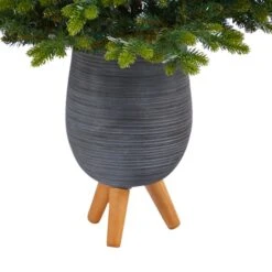 3.5ft. Pre-Lit North Carolina Fir Artificial Christmas Tree In Gray Planter With Stand, Clear Lights 13 3.5ft. Pre-Lit North Carolina Fir Artificial Christmas Tree In Gray Planter With Stand, Clear Lights -Northlight Decor Store D322712S 6