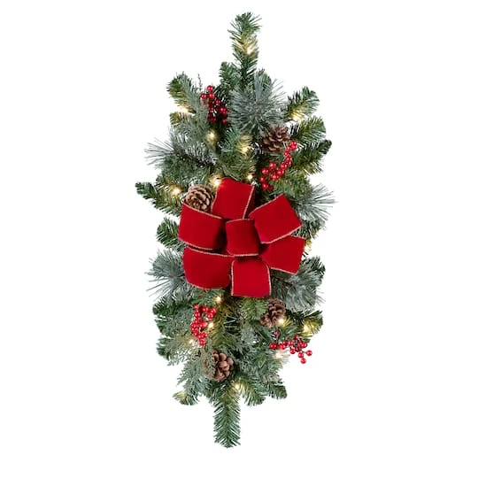 Haute Decor 26" Pre-Lit Classic Staircase Swag 2 Haute Decor 26" Pre-Lit Classic Staircase Swag - Image 2