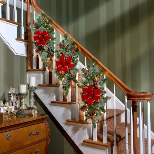 Haute Decor 26" Pre-Lit Classic Staircase Swag 3 Haute Decor 26" Pre-Lit Classic Staircase Swag - Image 3