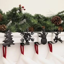 Original MantleClip® Matte Black Assorted Holiday Icons Stocking Holders, 4ct. -Northlight Decor Store D349376S 2