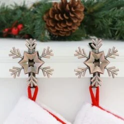 Original MantleClip® Oil-Rubbed Bronze Snowflake Icons Stocking Holders, 2ct. -Northlight Decor Store D349401S 2