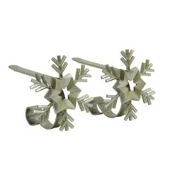 Original MantleClip® Antique Brass Snowflake Icons Stocking Holders, 2ct.