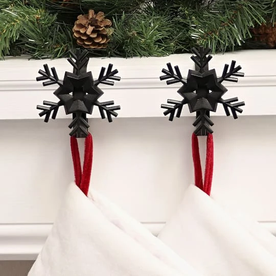 Haute Decor Matte Black Original MantleClips With Snowflake Icon, 2ct. 3 Haute Decor Matte Black Original MantleClips With Snowflake Icon, 2ct. - Image 3