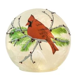 Haute Decor 6" Lighted Cardinal Christmas Globe -Northlight Decor Store D349425S 2