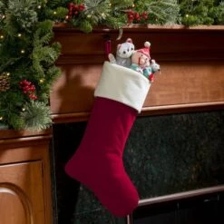 Haute Decor HangRight™ Christmas Premium Red & White Stocking -Northlight Decor Store D349542S 2