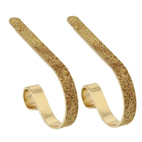 Original MantleClip® Gold Glitter Stocking Holders, 2ct. 1 Original MantleClip® Gold Glitter Stocking Holders, 2ct.