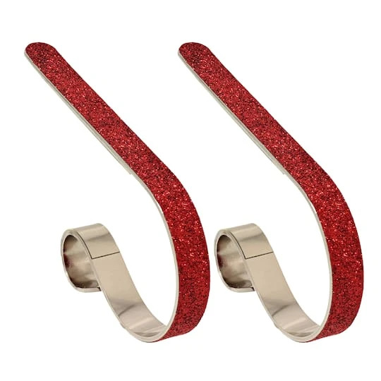Original MantleClip® Red Glitter Stocking Holders, 2ct. 1 Original MantleClip® Red Glitter Stocking Holders, 2ct.
