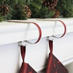 Original MantleClip® Red Glitter Stocking Holders, 2ct. 5 Original MantleClip® Red Glitter Stocking Holders, 2ct. -Northlight Decor Store D349581S 2